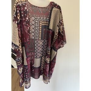 Kimono Womens Duster Wrap Sheer Paisley Print  Boho  Festival Indie